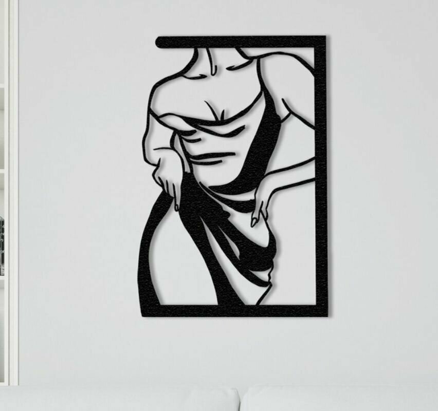 Панно 60х40 см "Женская Эстетика Комикс" декоративное настенное чёрное, декор на стену, картина