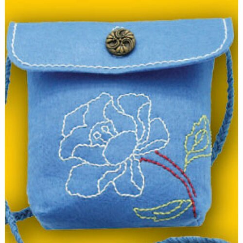 фото 931-37 серия 931 набор для шитья из фетра сумочка. роза на голубом, kleiber