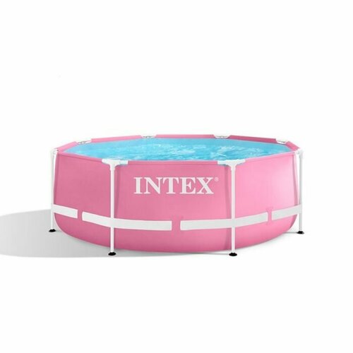 Бассейн Розовый Intex каркасный METAL FRAME POOL, от 6 лет