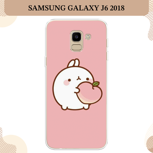 Силиконовый чехол Кролик с персиком на Samsung Galaxy J6 2018 / Самсунг Галакси J6