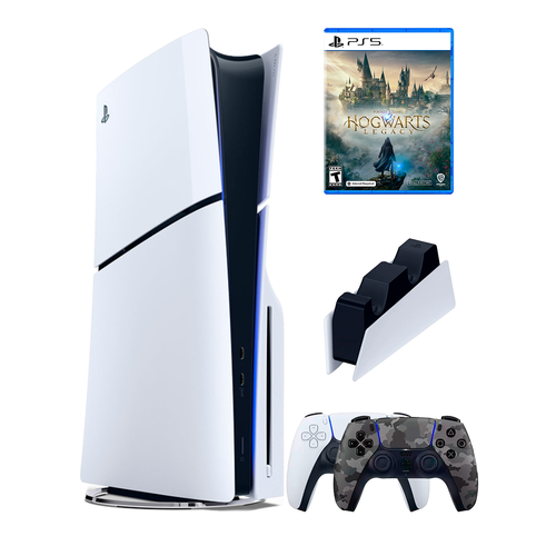 PS5 (ПС5) Игровая приставка Sony PlayStation 5 Slim disc + 2-й геймпад (камуфляж)+ зарядное + игра Hogwarts