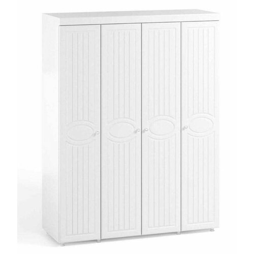 Шкаф 4 дв (560) с 4 Большими глухими дверьми Катрин-К МН-59 Монако Белое дерево