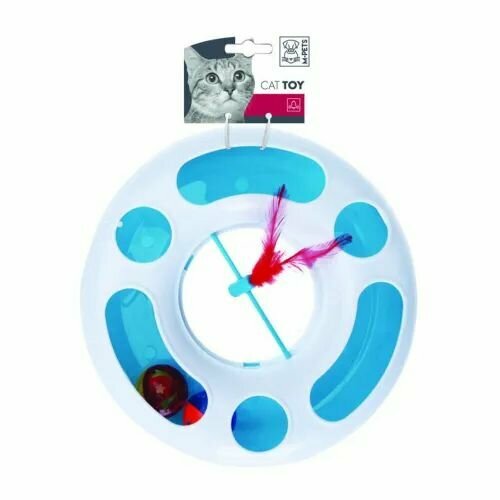 M-PETS Игровая база для кошек с мячиком, 24,2x24,2x7,2 см