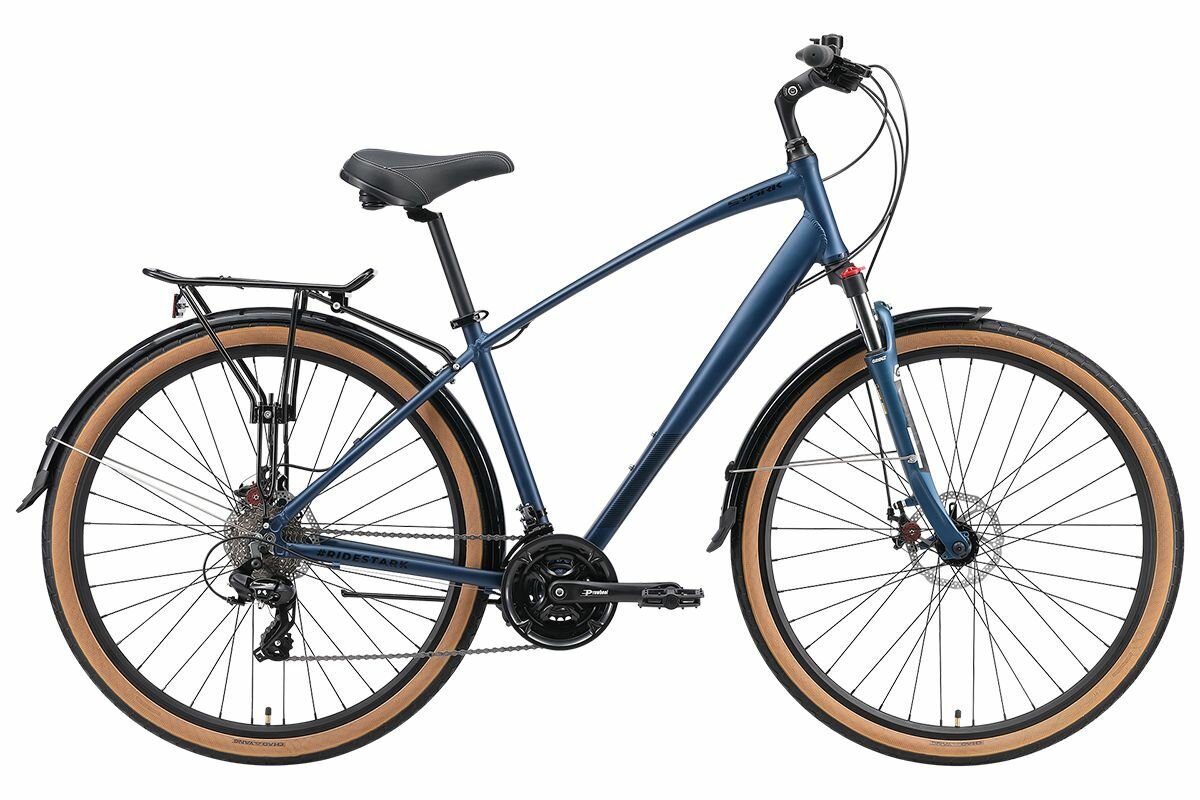 Велосипед Stark Touring 28.2 D (2024) 18" темно-синий матовый/черный