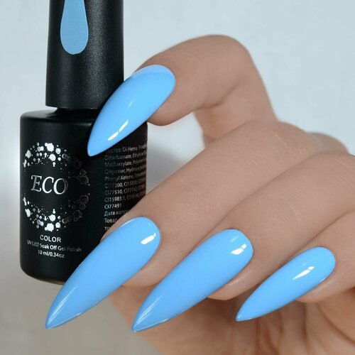 Гель-лак для ногтей ТМ ECO №71 Основная (шеллак), светло-голубой, 10мл