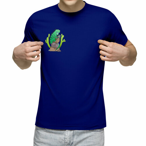 мужская футболка игуана с коктейлем m зеленый Футболка Us Basic, размер M, синий