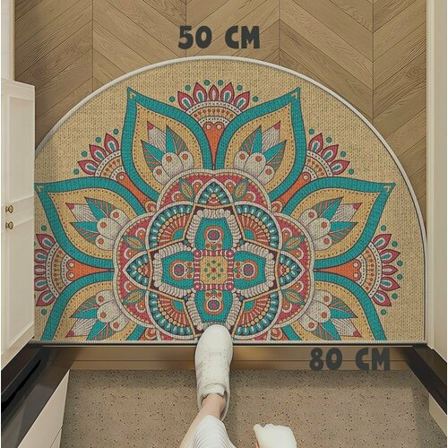 Полукруглый коврик / Придверный коврик для прихожей / Коврик с узором Дизайнерский