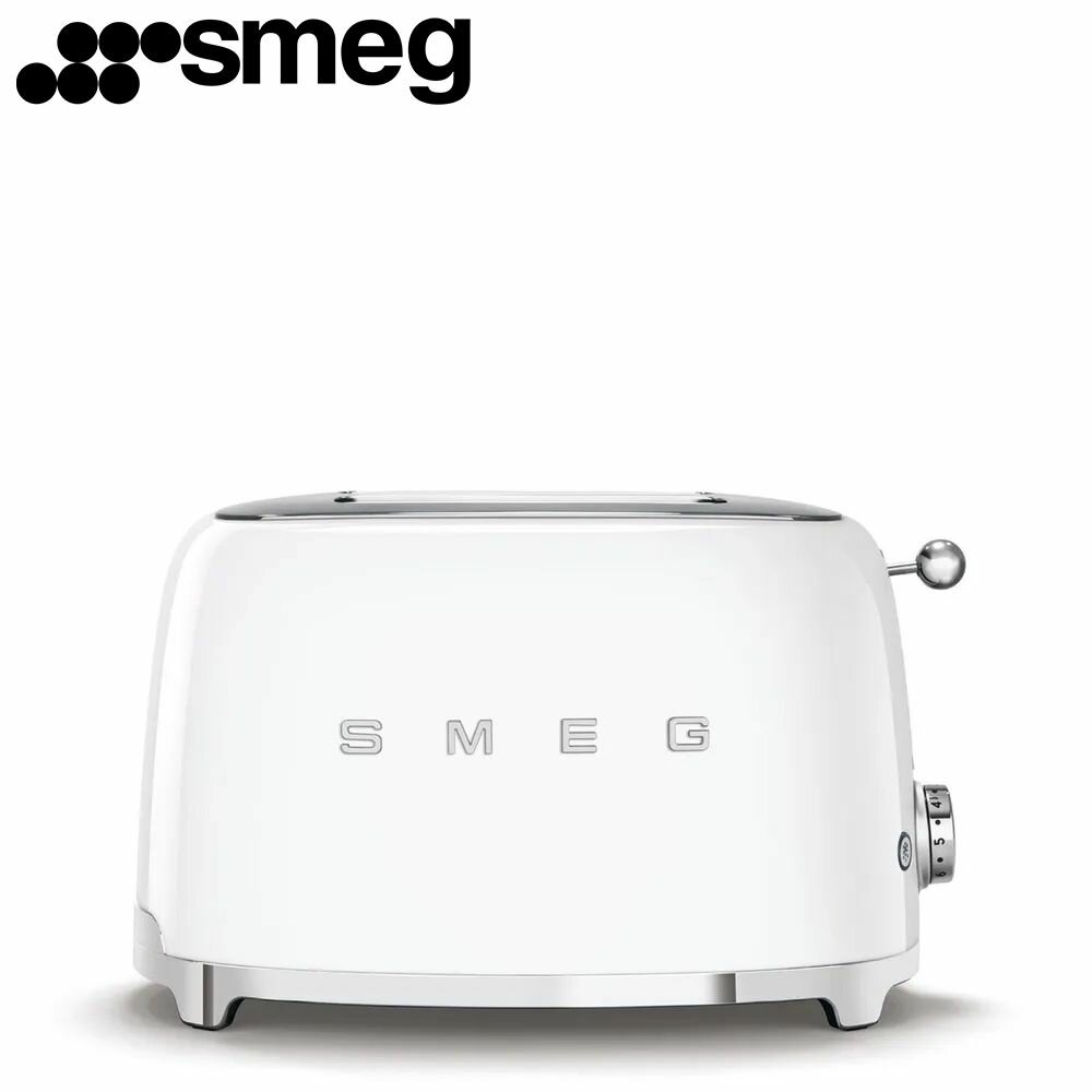 Тостер SMEG TSF01WHEU / мощность 950 Вт / на 2 ломтика / белый