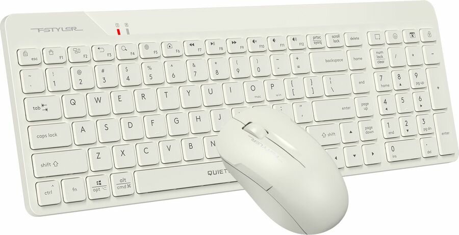 Комплект (клавиатура+мышь) A4TECH Fstyler FG2300 Air, USB, беспроводной, бежевый [fg2300 air beige]
