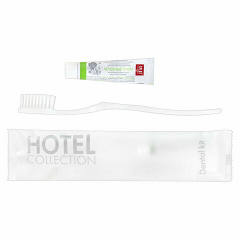 Зубной набор комплект 300 шт, HOTEL COLLECTION (зубная щётка + зубная паста 5 г), саше, флоупак, 2000306/1