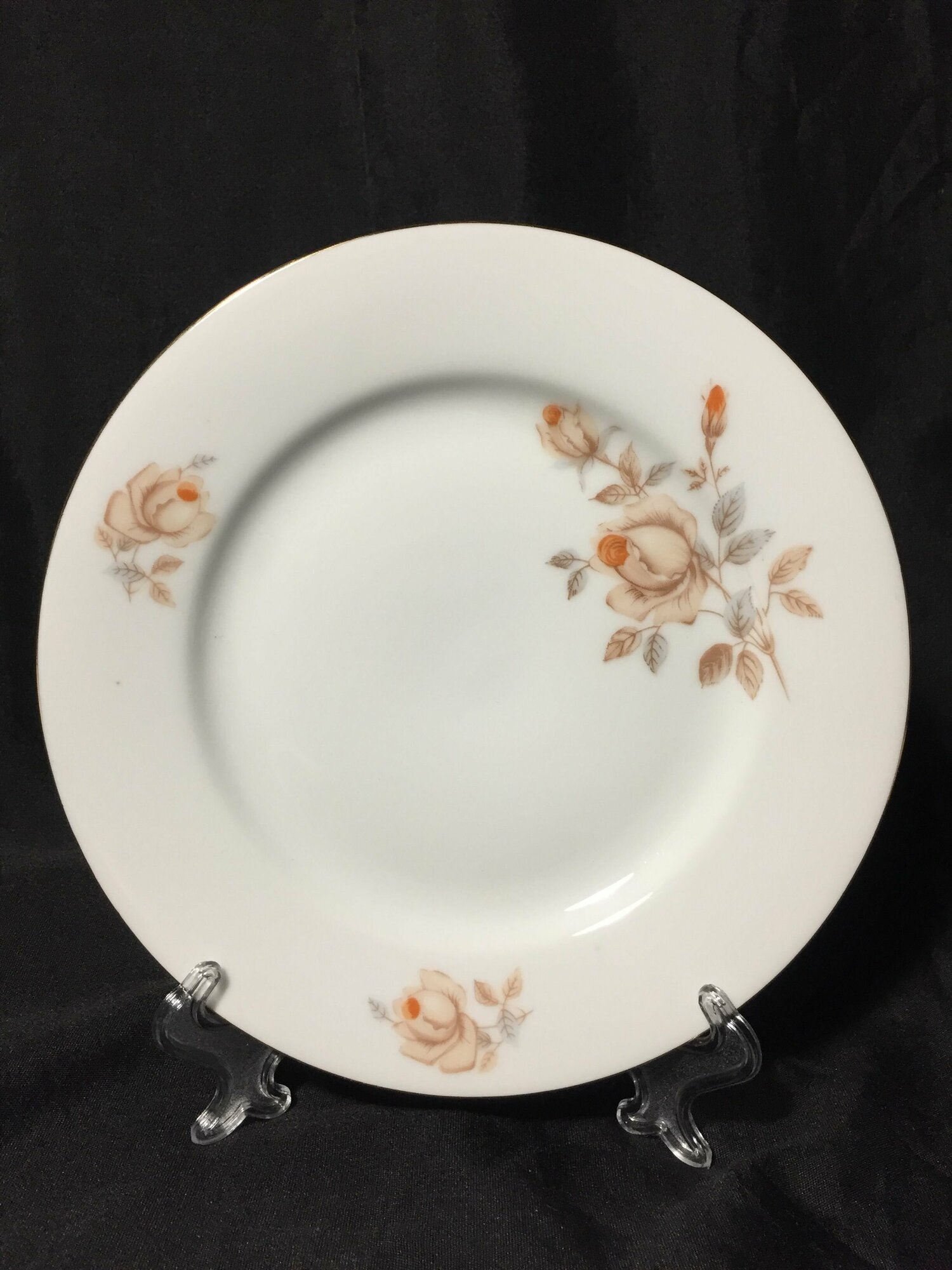 фото Фарфоровая пирожковая тарелка Коралловая роза