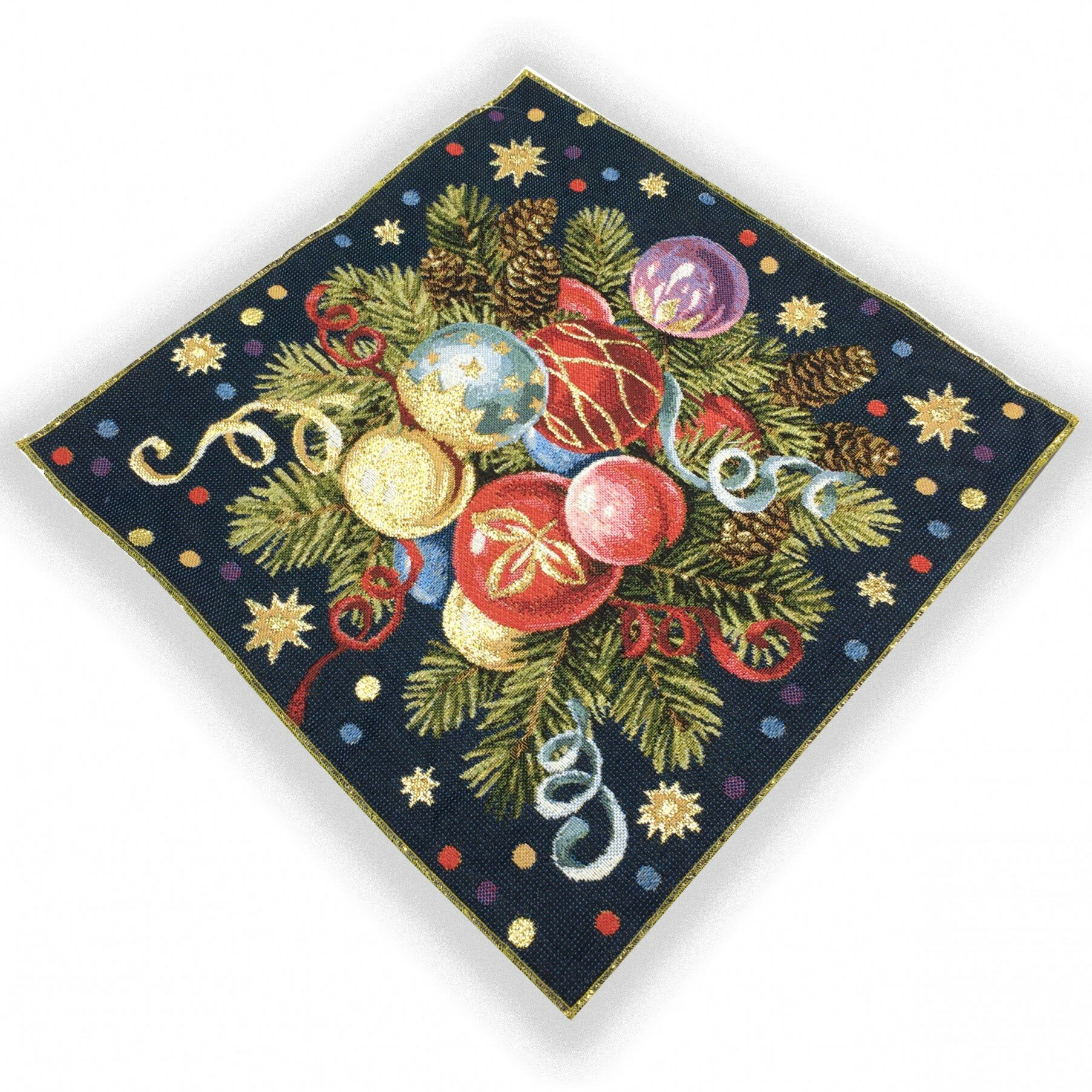 фото Салфетка гобеленовая квадратная для сервировки стола 32х32 "Конфетти"