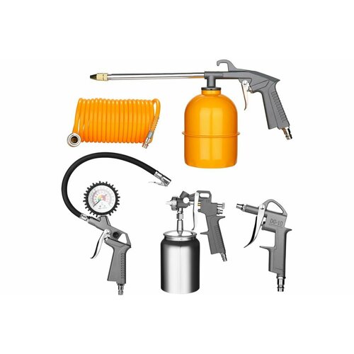 Набор пневмоинструмента DEKO DKSG05-1 5 предметов краскораспылитель с нижним бачком 018-0909-1 3430₽