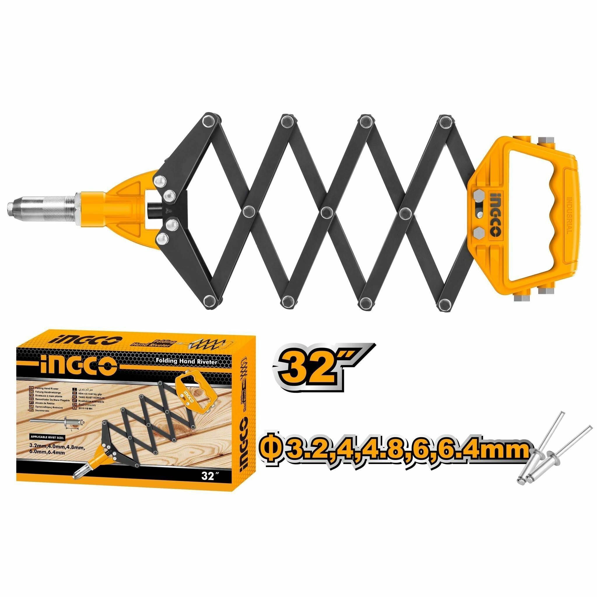 Заклепочник гармошка 815 мм. INGCO HFOR321 INDUSTRIAL
