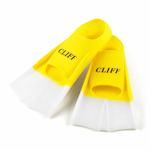 Ласты для бассейна CLIFF р.33-35, BF11 жёлто-белые ласты для бассейна cliff р 33 35 чёрно белые