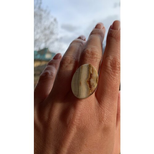 Кольцо True Stones, агат, размер 17, оранжевый кольцо true stones агат жеод размер 17 бежевый серый