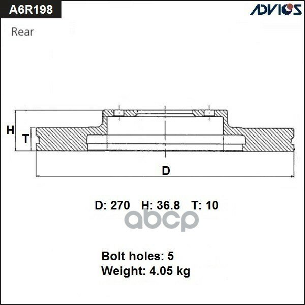 "A6R198B 777777123411589" ADVICS арт. A6R198B