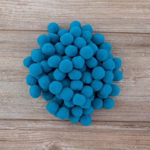 Помпоны декоративные PASSAN Россыпь, диаметр 20 мм, бирюзовые, 100 шт