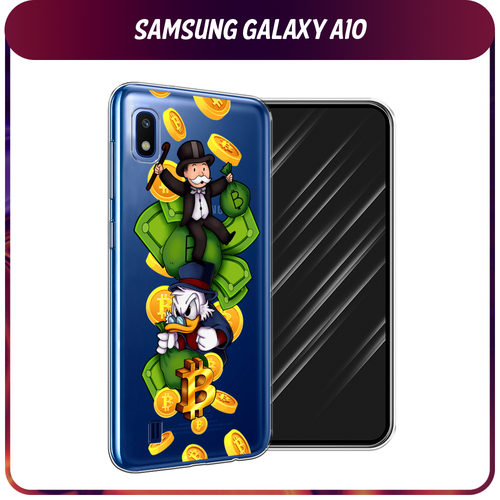 Силиконовый чехол на Samsung Galaxy A10 / Самсунг Галакси А10 Scrooge McDuck and Monopoly, прозрачный
