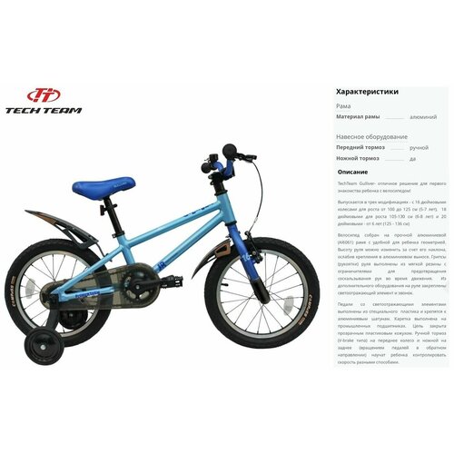Детский велосипед TECH TEAM GULLIVER 20 ALU 20 1 ск синий 2099000₽