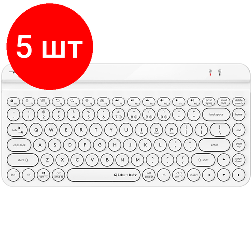 Комплект 5 штук, Клавиатура A4Tech Fstyler FBK30 белый USB BT/Radio slim(FBK30 WHITE) клавиатура a4tech fstyler fbk30 черный usb беспроводная bt radio slim multimedia fbk30 black