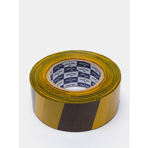 Лента для ограждений 50мм черно-желтая