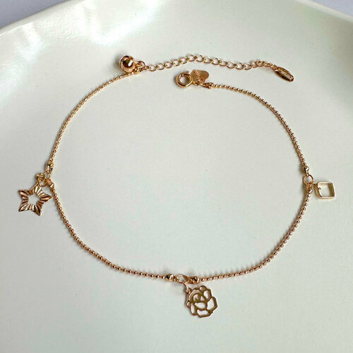 Браслет на ногу XUPING JEWELRY Ножной браслет Xuping с розой, звездой и ромбом