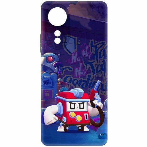 Чехол-накладка Krutoff Soft Case Brawl Stars - V8-БИТ для Oppo A58 4G черный чехол накладка krutoff soft case brawl stars v8 бит для vivo y27 4g черный