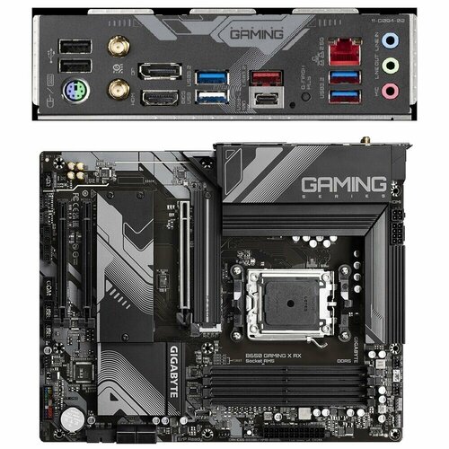 Материнская плата Gigabyte B650 Gaming X AX Socket-AM5 AMD B650 4xDDR5 4xSATA3 RAID 3xM2 3xPCI-E16x 4xUSB32 1xUSB32 Type C DP HDMI WiFi 25Glan ATX Ret 33278₽
