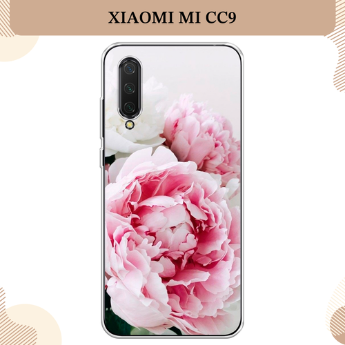 Силиконовый чехол Розовые и белые пионы на Xiaomi Mi CC9/A3 Lite/9 Lite / Сяоми Mi CC9/A3 Lite/9 Lite чехол пластиковый xiaomi mi cc9 розовые и белые пионы