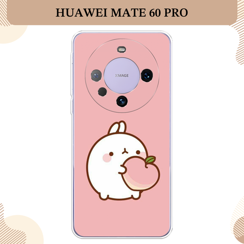 Силиконовый чехол Кролик с персиком на Huawei Mate 60 Pro / Хуавей Мате 60 Про