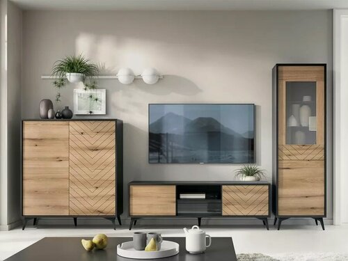 Изображение товара Стенка МебельЛэнд24 Ролекс - 2 312x39x178 со шкафом с тумбой с витриной