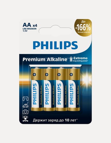 Изображение товара Батарейка AA LR6 (PHILIPS) (4шт.) Premium