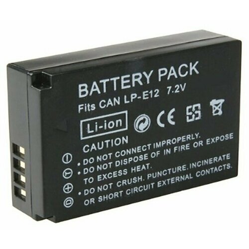 Аккумулятор для видеокамеры Canon LP-E12, 7.4V, 1500mAh, код mb080579