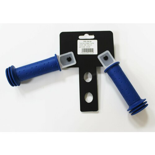 фото Ручки руля детские - грипсы велосипедные green cycle ggr-196 102mm, синие