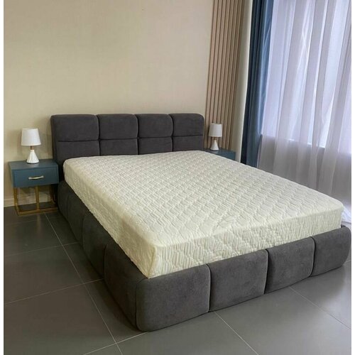 VIERO Двуспальная кровать Марракеш мягкое изголовье с размером спального места 180х200 с ортопедическим основанием, без подъемного механизма