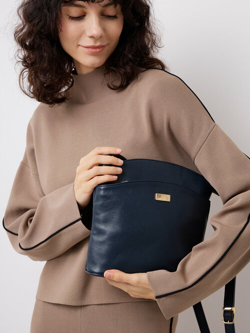 Сумка планшет Franchesco Mariscotti Оригинальная, модная женская сумка 109918, фактура зернистая, синий