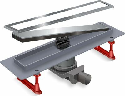 фото Душевой лоток с двухсторонней решеткой ZSt.1131.7002 , Evolux Glass (80см) (черное глянц-стекло)