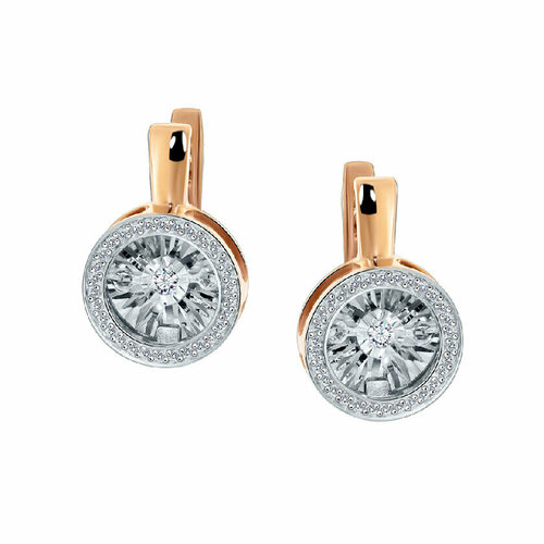 Серьги Костромской Алмазный Дом, красное золото, 585 проба, бриллиант, красный, золотой