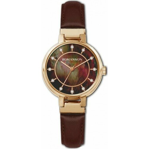 фото Наручные часы romanson rl 0b15l lr(bn), коричневый