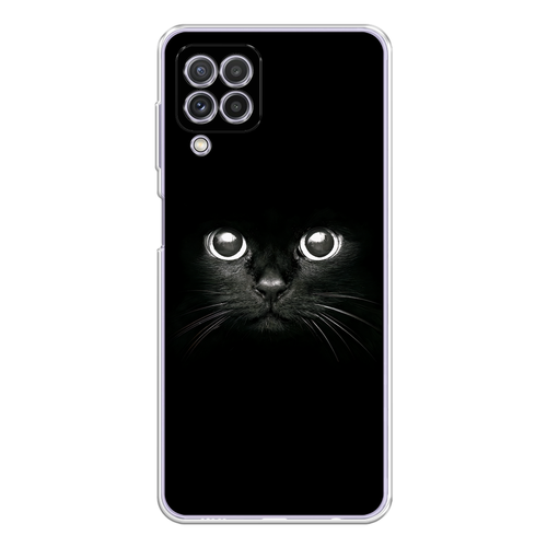 Силиконовый чехол на Samsung Galaxy A22 / Самсунг Галакси А22 Взгляд черной кошки