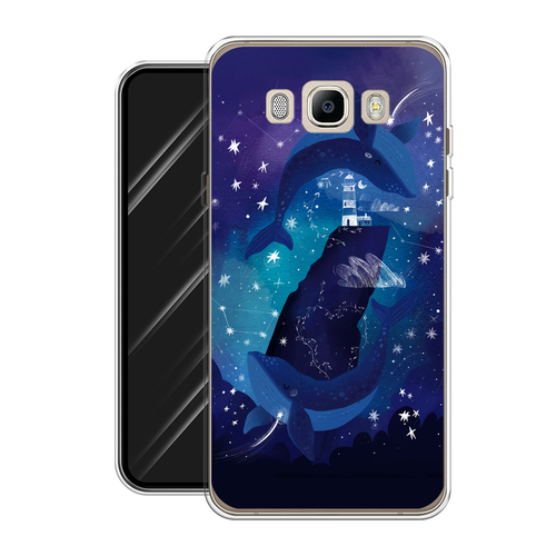 Силиконовый чехол на Samsung Galaxy J7 2016 / Самсунг Галакси J7 2016 Ночные киты чехол силиконовый матовый samsung galaxy j7 2016 медведь в листочках