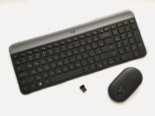 Изображение товара Тонкая беспроводная клавиатура и мышь Logitech COMBO MK470, английская/русская