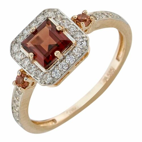 Кольцо ALORIS, красное золото, 585 проба, гранат