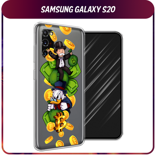 Силиконовый чехол на Samsung Galaxy S20 / Самсунг Галакси S20 Scrooge McDuck and Monopoly, прозрачный