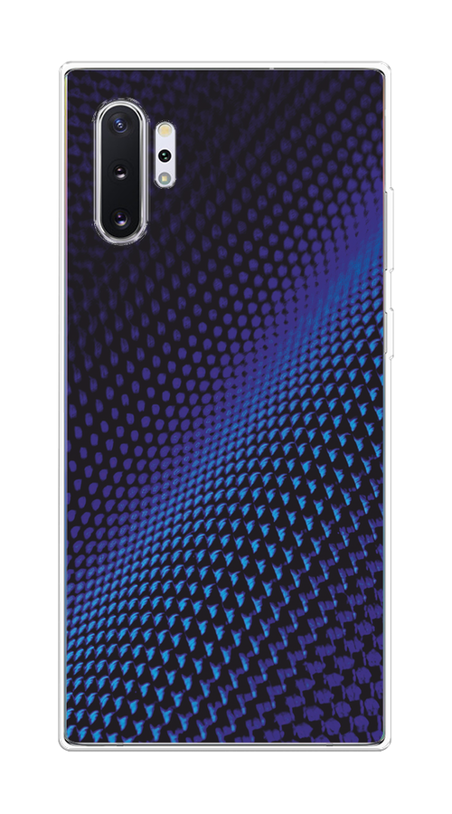 Силиконовый чехол на Samsung Galaxy Note 10 Plus / Самсунг Галакси Ноте 10 Плюс "Синий карбон"