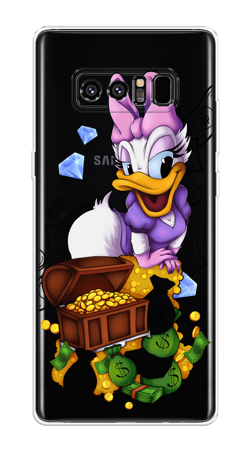Силиконовый чехол на Samsung Galaxy Note 8 / Самсунг Галакси Ноте 8.0 "Rich Daisy Duck", прозрачный