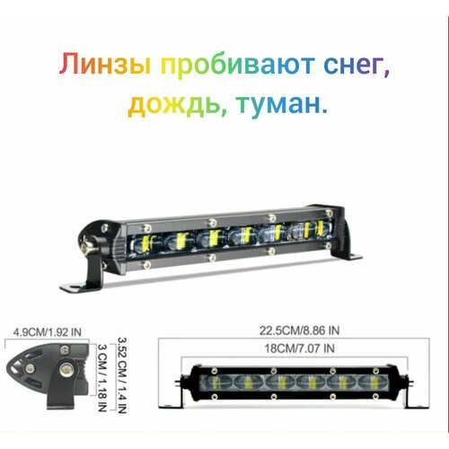 Светодиодная балка дальнего света птф 20см линзованная с СТГ