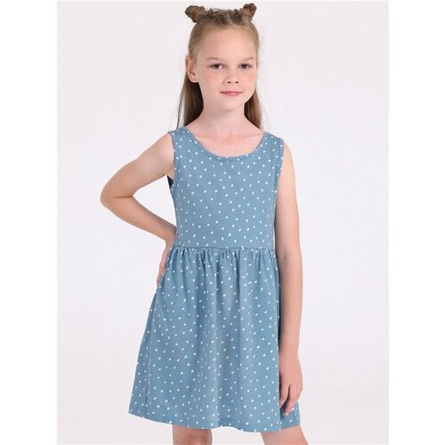 Платье Апрель, размер 68-134, белый, голубой