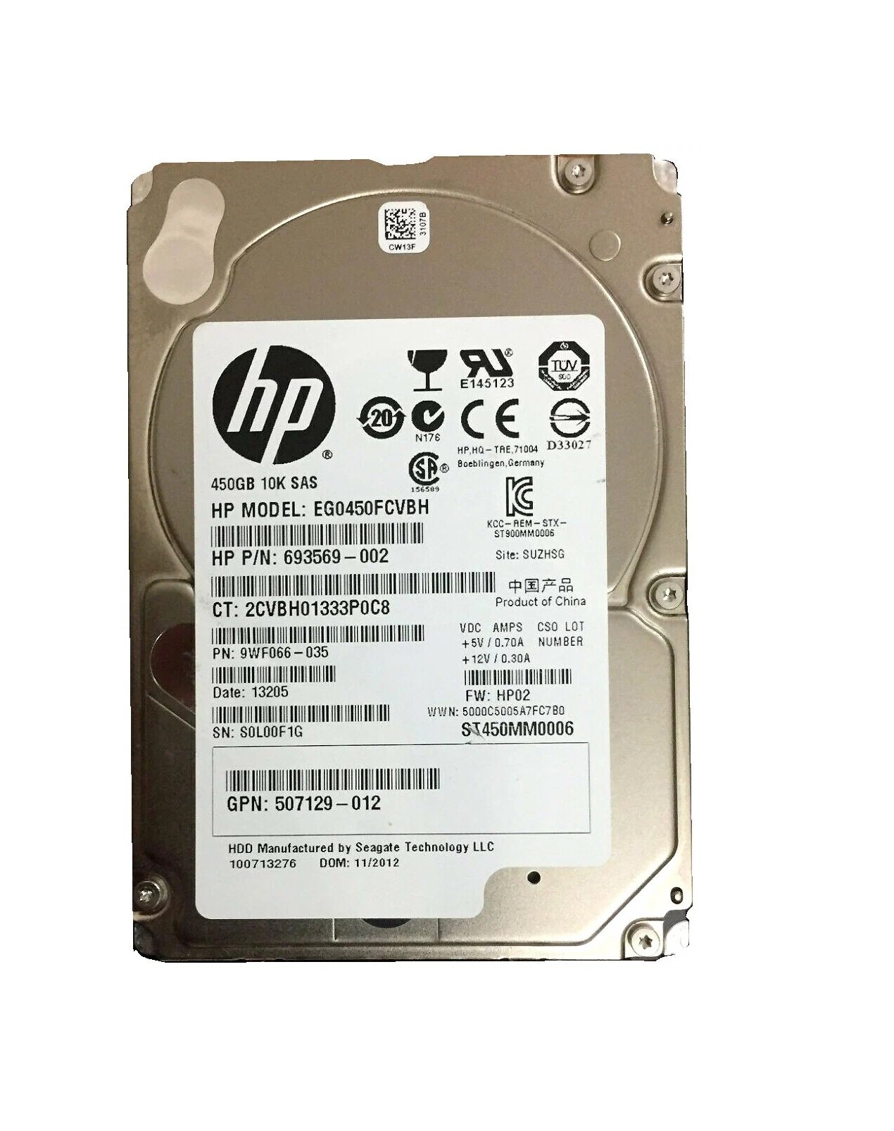 Жесткий диск HP EG0450FBDBT 450-GB 6G 10K 2.5 SAS SC